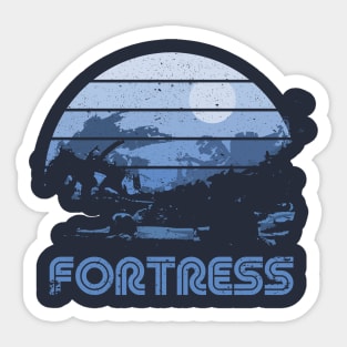 Retro Sunset Fortress Sticker